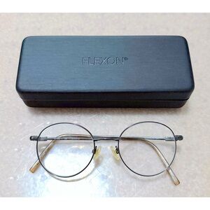Flexon Technolite Flex TLF 602 GM Frames Glasses Metal Round Oval Silver Case